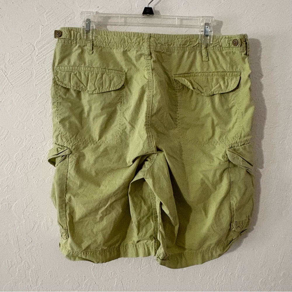 Vtg American Eagle Shorts Mens 32 Yellow Green Cargo Pockets Beach 90s Y2K - Picture 7 of 11